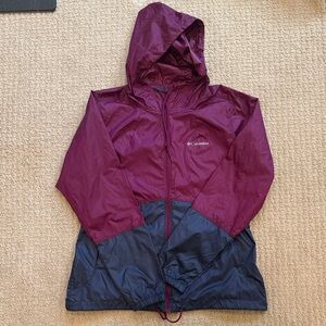 Columbia Women's size M Maroon and Navy Raincoat